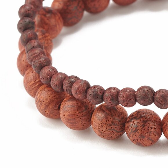 NWOT Tiger eye & Mixed gemstone Stretch Bracelet Stack Set - Handmade Focal Bead - Picture 6 of 7